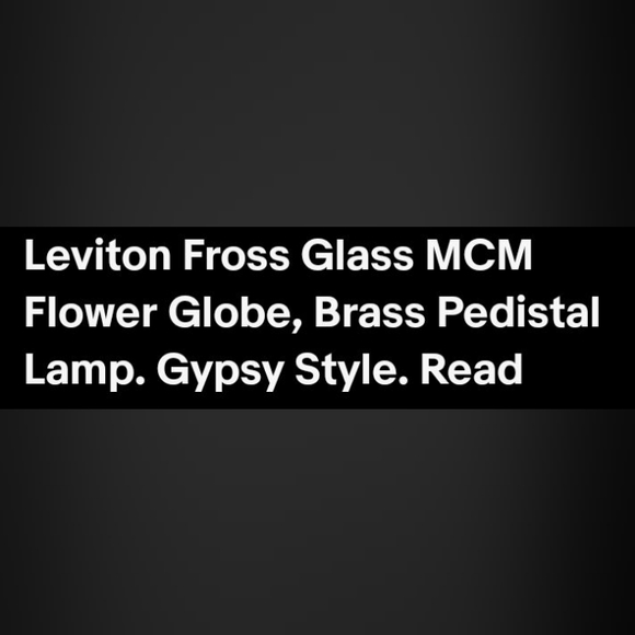 Leviton VTG glass globe lamp, on brass pedistal - Picture 12 of 13